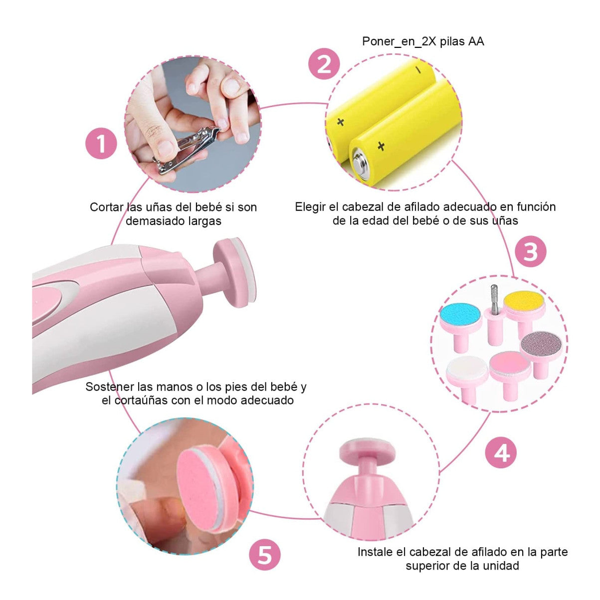 BabyCare™| Lima Corta Uñas Bebe Electrico - Fulgor Alta Gama