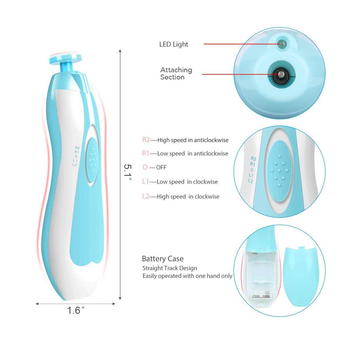 BabyCare™| Lima Corta Uñas Bebe Electrico - Fulgor Alta Gama